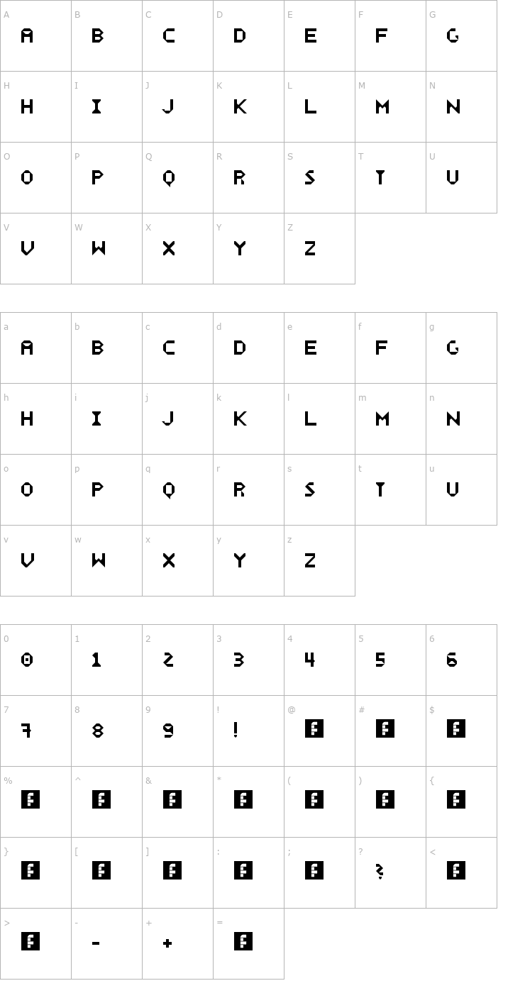 Character Map Wecker Font