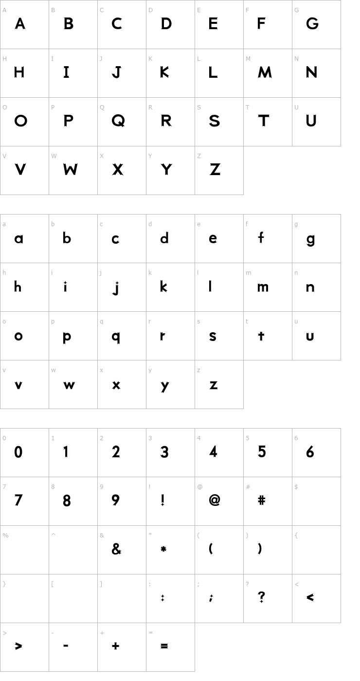 Character Map week (sRB) Font