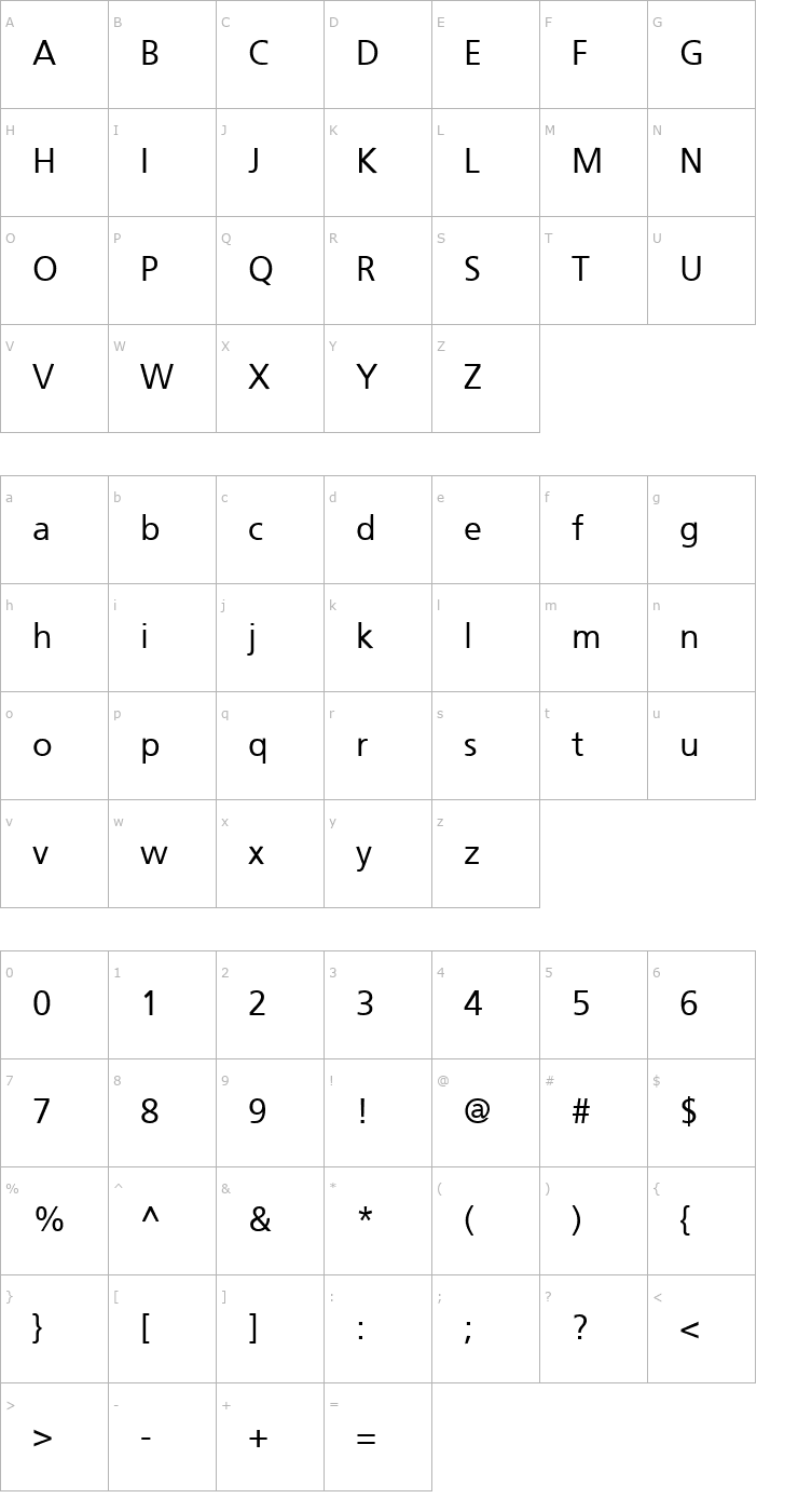 Character Map Weissach Font