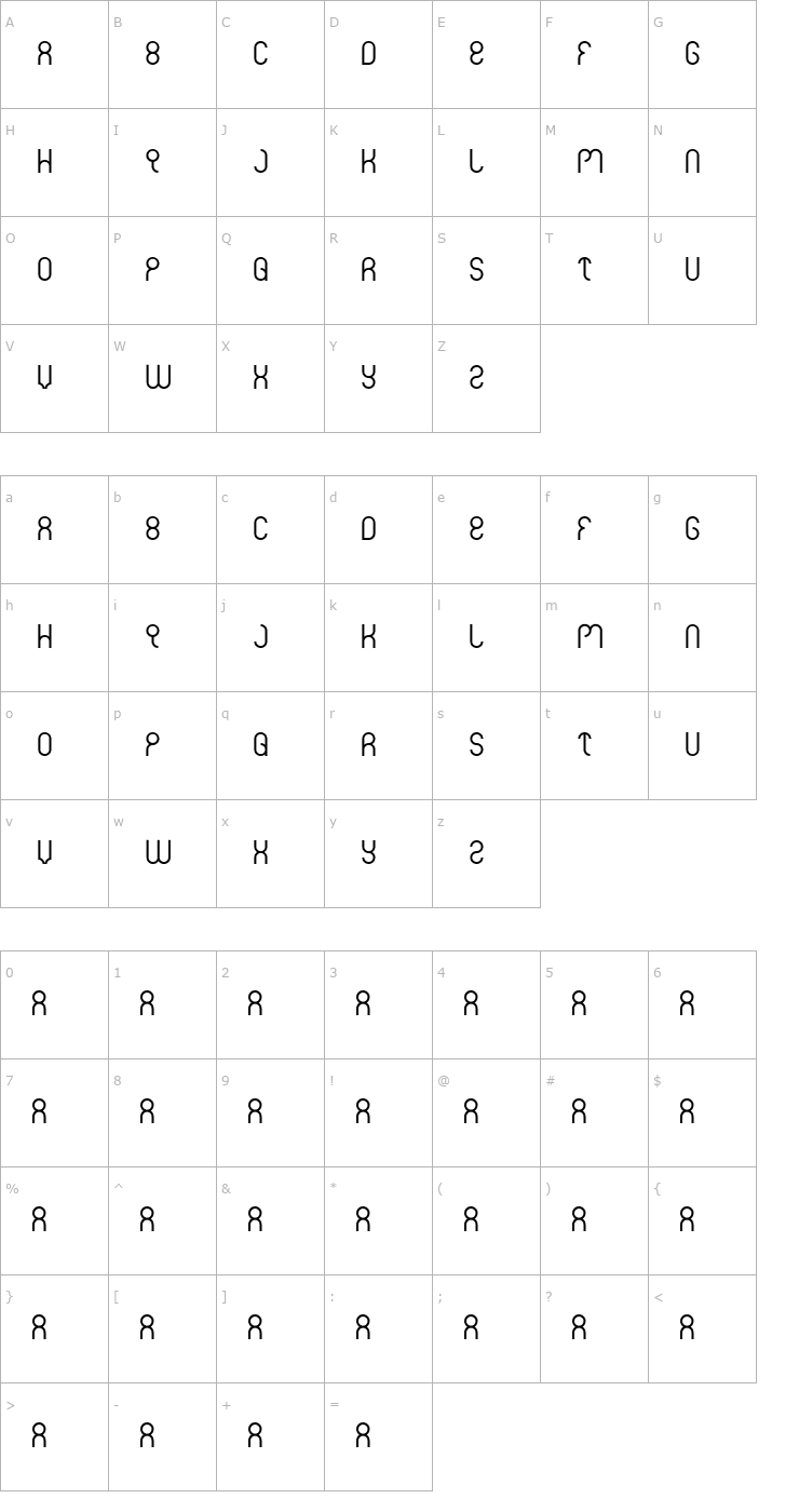 Character Map Weknow Font