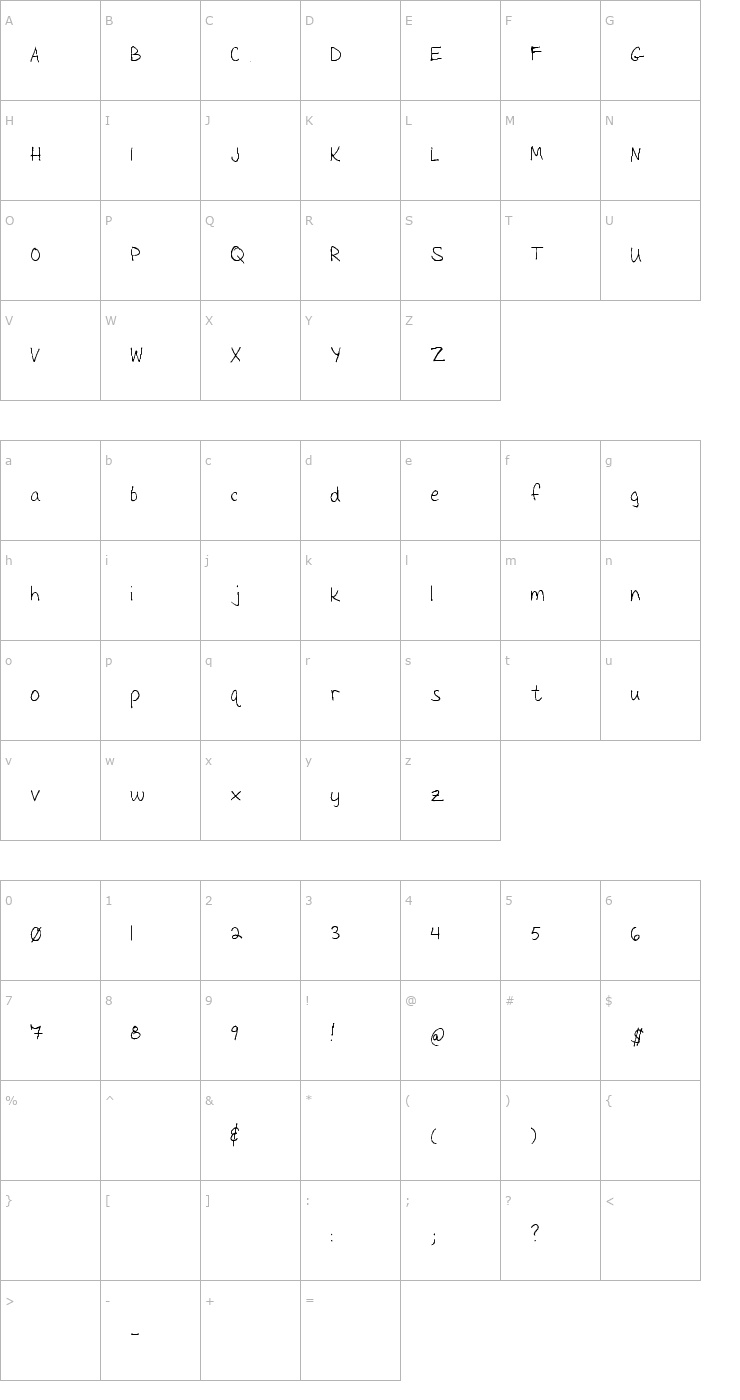 Character Map Wendiscript Regular Font