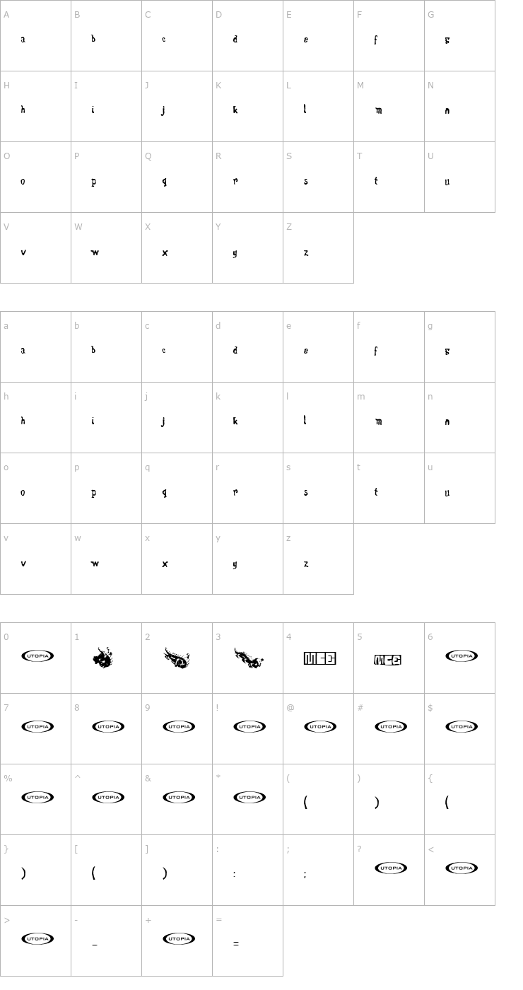 Character Map Wentelteefje Font