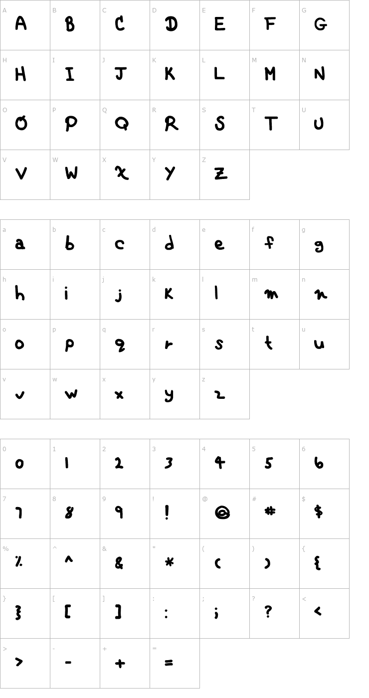 Character Map Weronikah Font