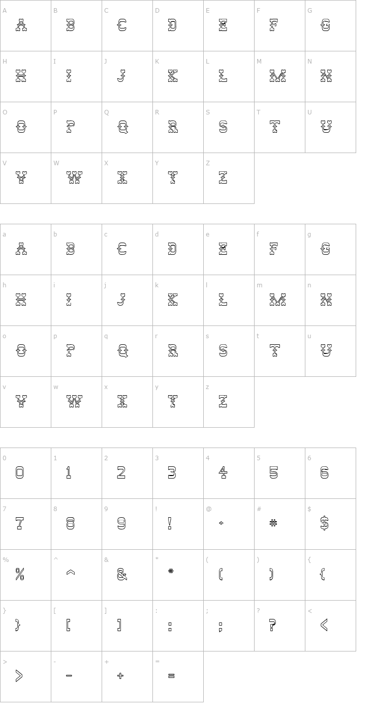 Character Map West East StO Font
