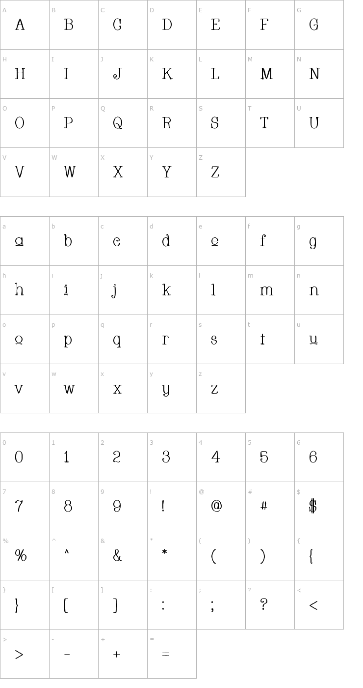 Character Map Whackadoo Upper Font