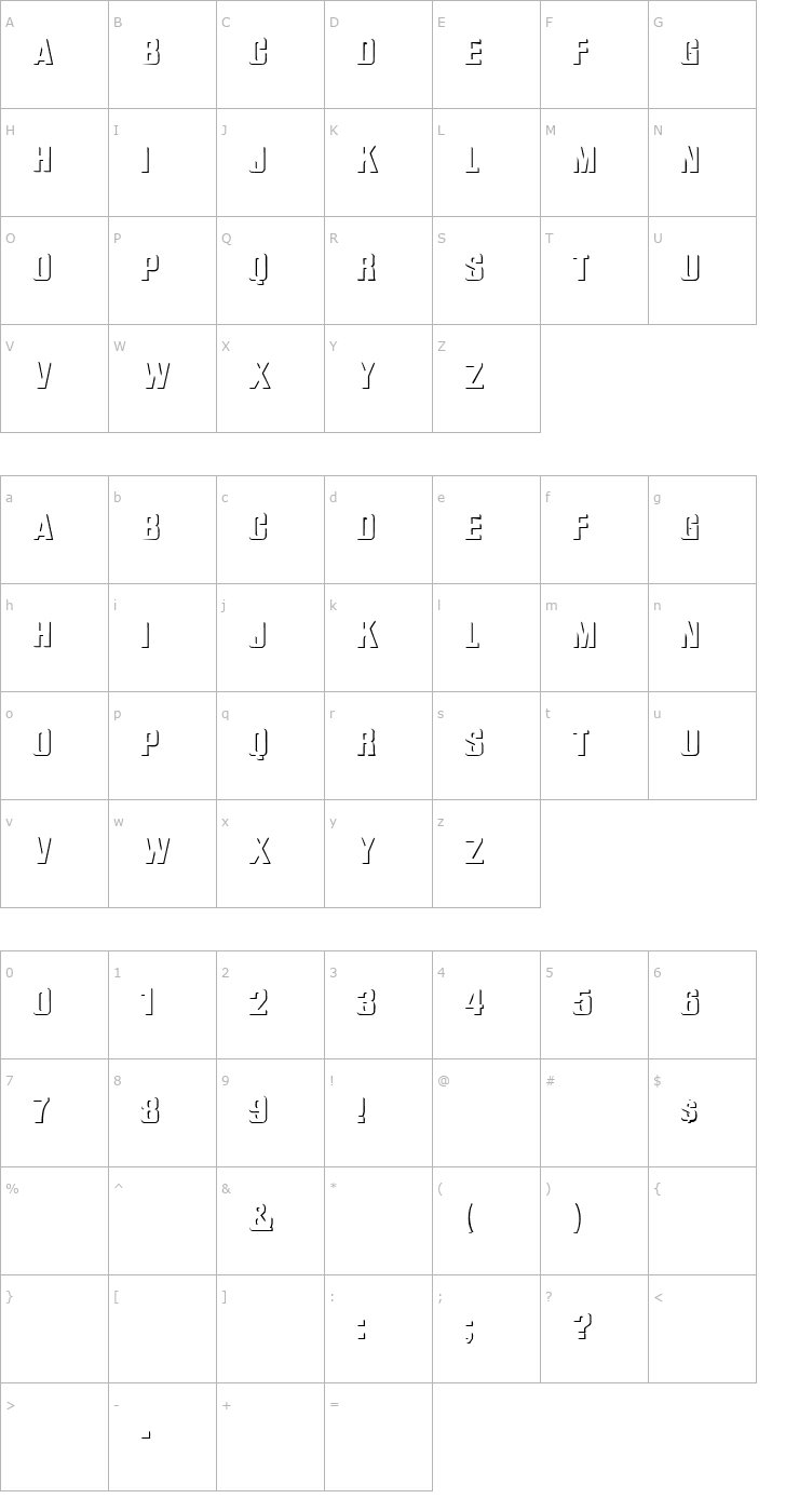 Character Map WhatA Regular Font