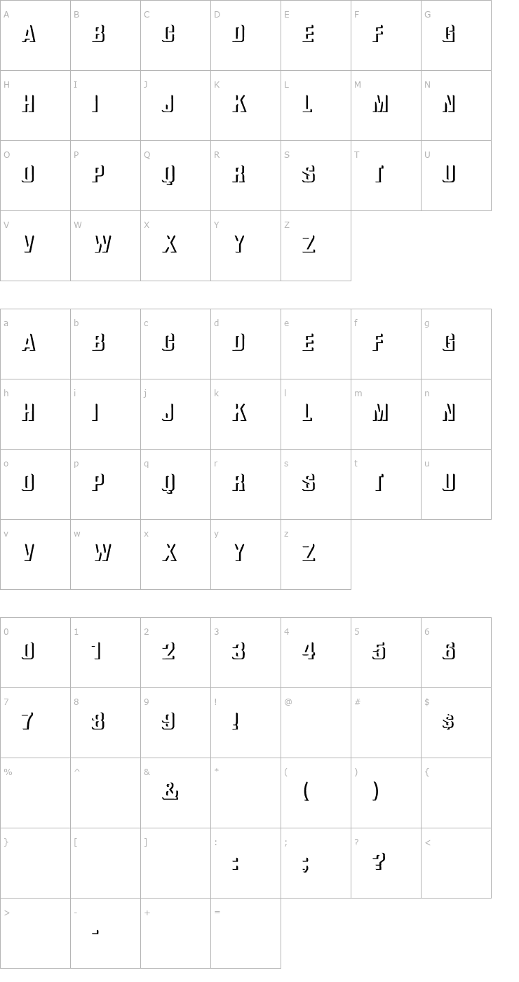 Character Map WhatA-Relief Bold Font