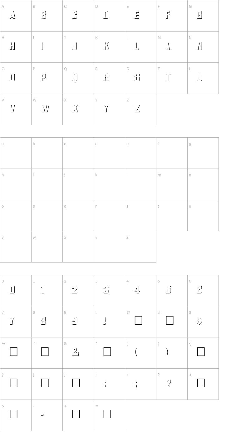 Character Map WhatARelief Font