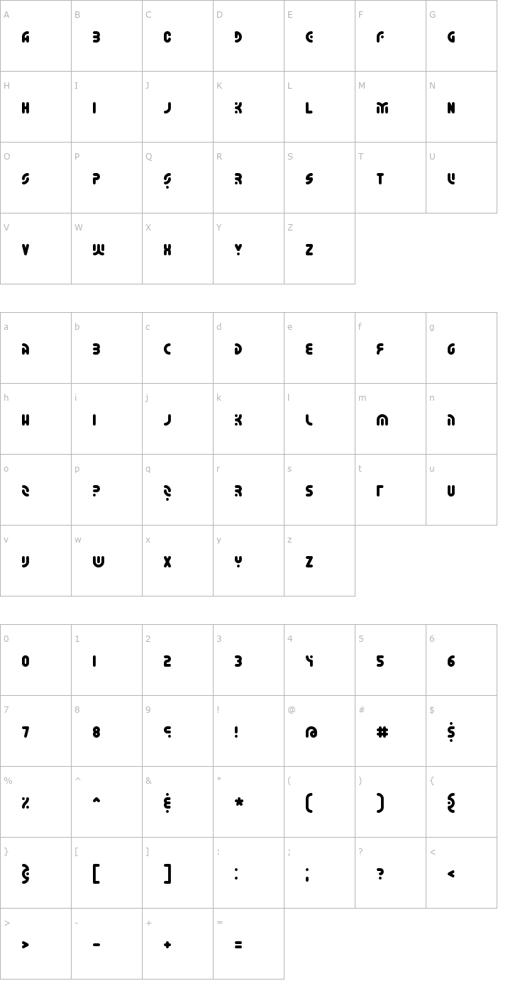 Character Map Whatever BRK Font