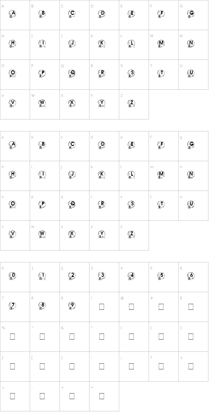 Character Map WhatPossUse Font