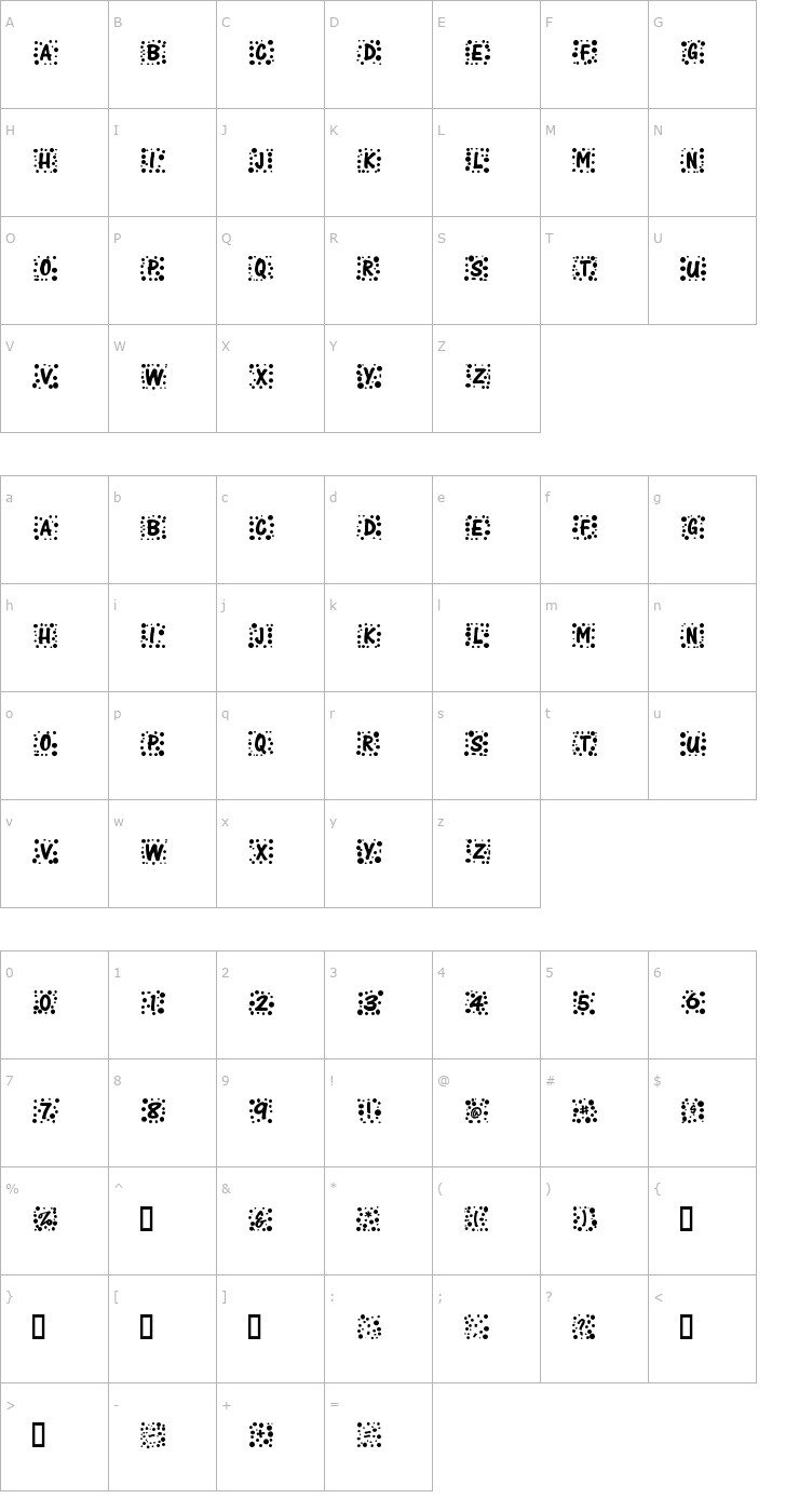 Character Map Whimzee Font