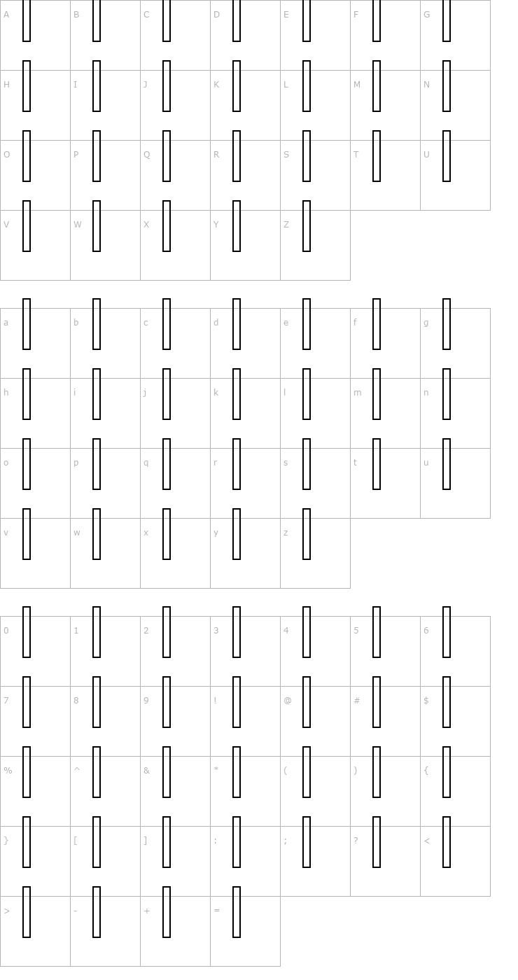 Character Map Whistle Font