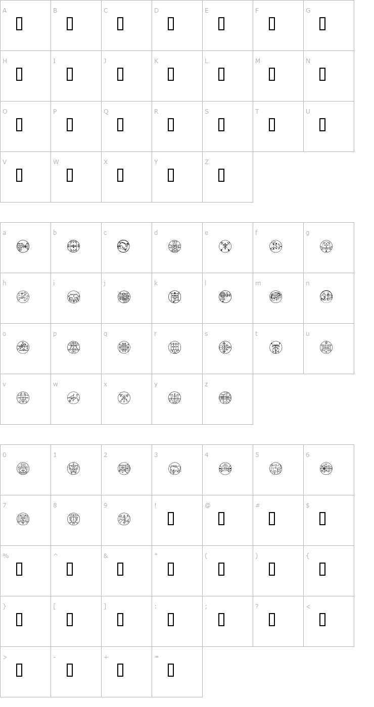 Character Map White Magick Font