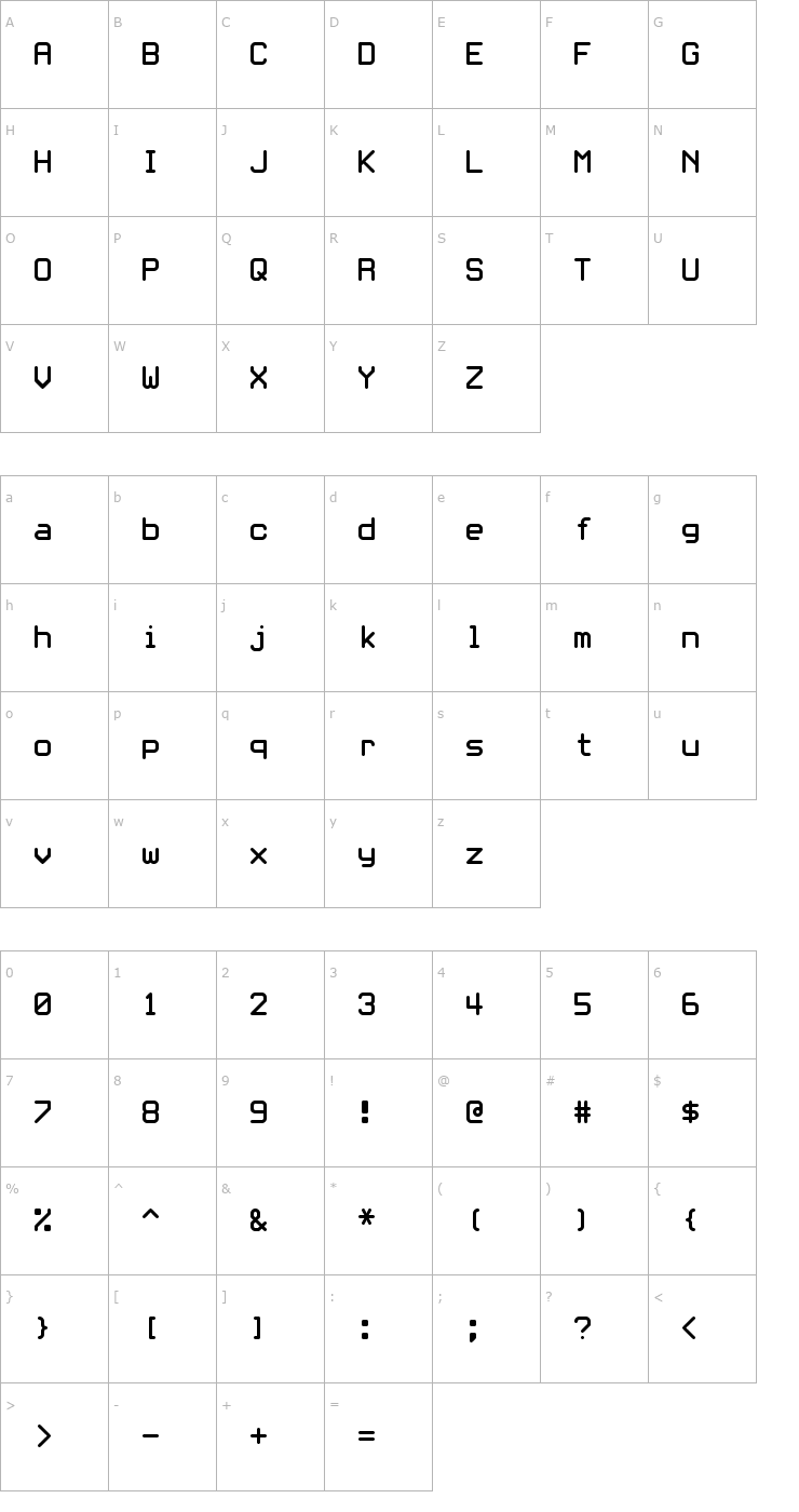 Character Map White Rabbit Font