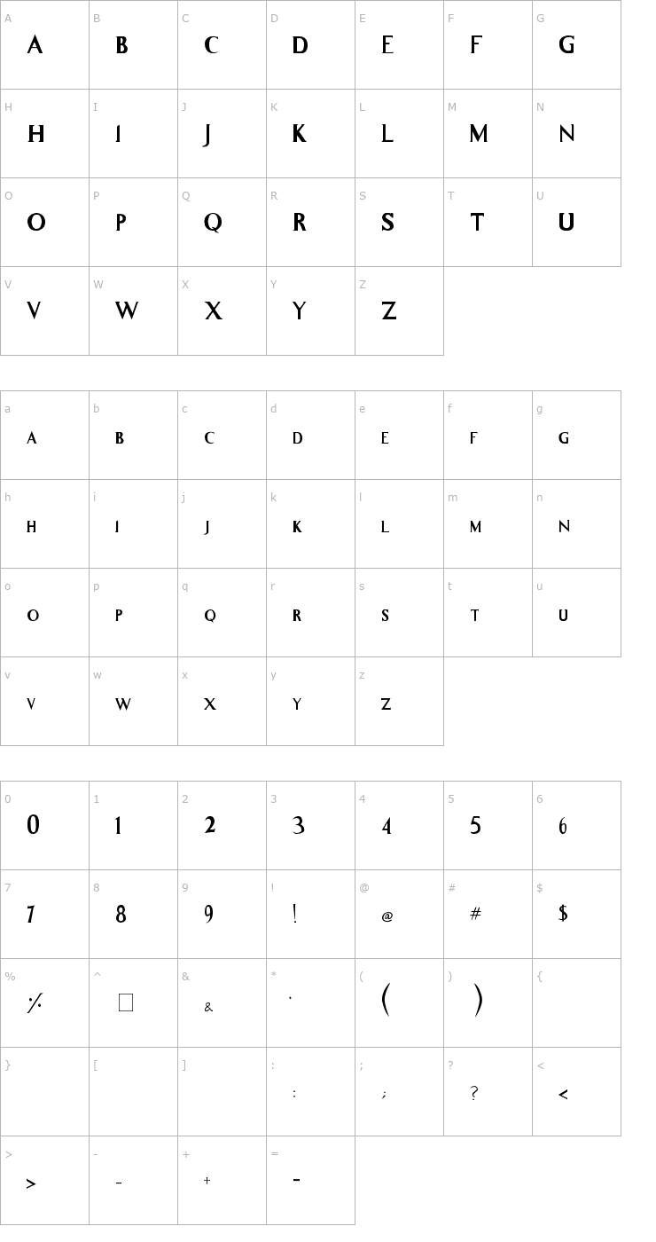 Character Map Whitelighter Font