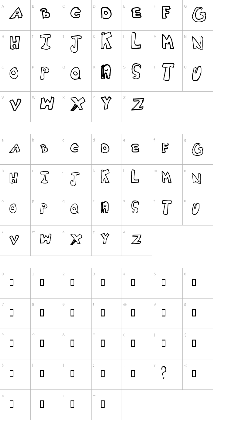 Character Map Whitney2 Font