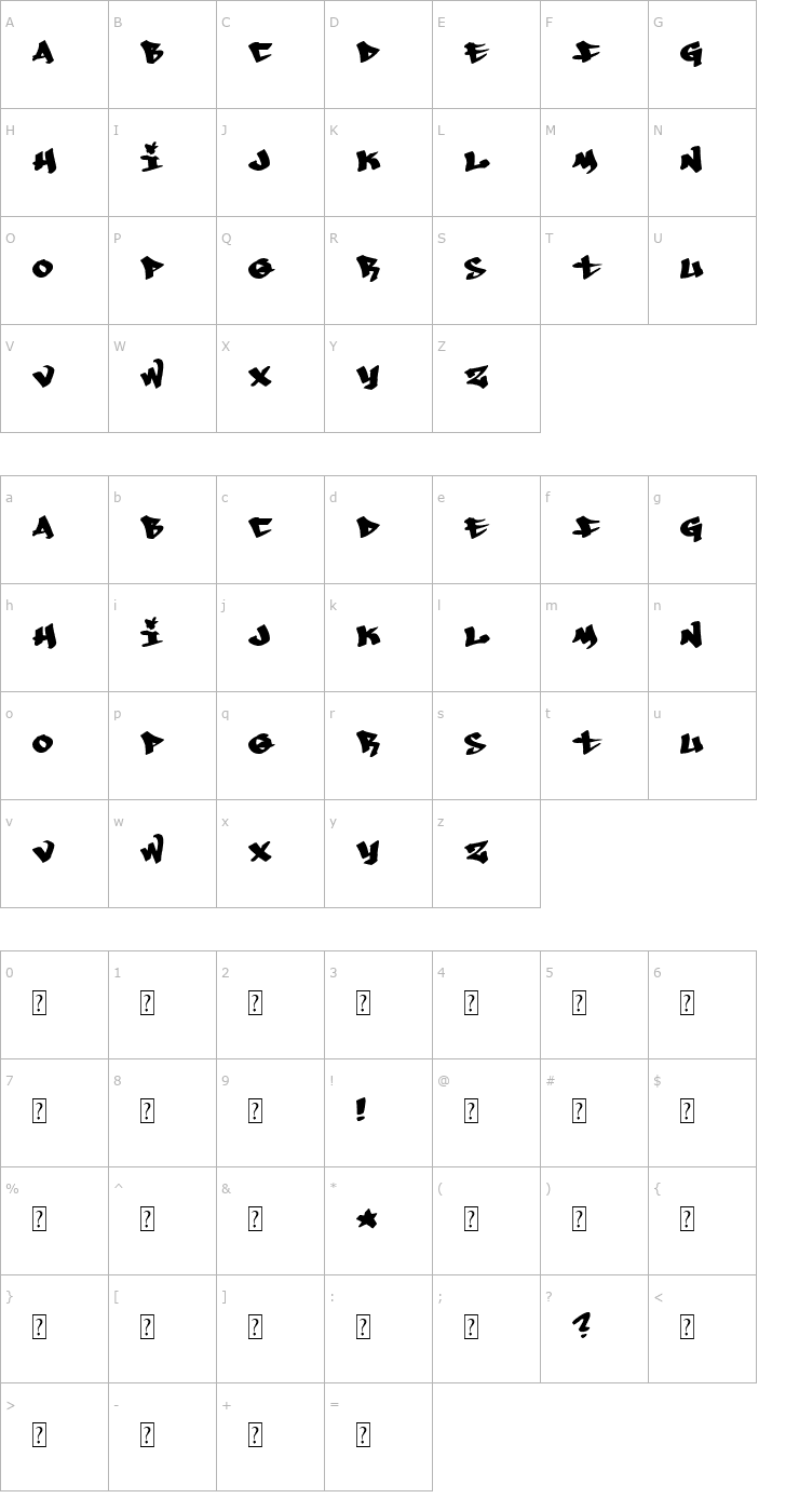 Character Map Whoa! Font