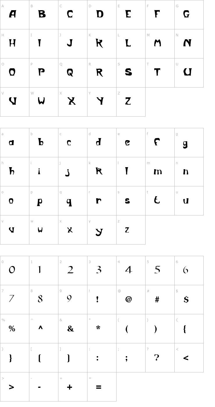 Character Map Whos Regular ttnorm Font