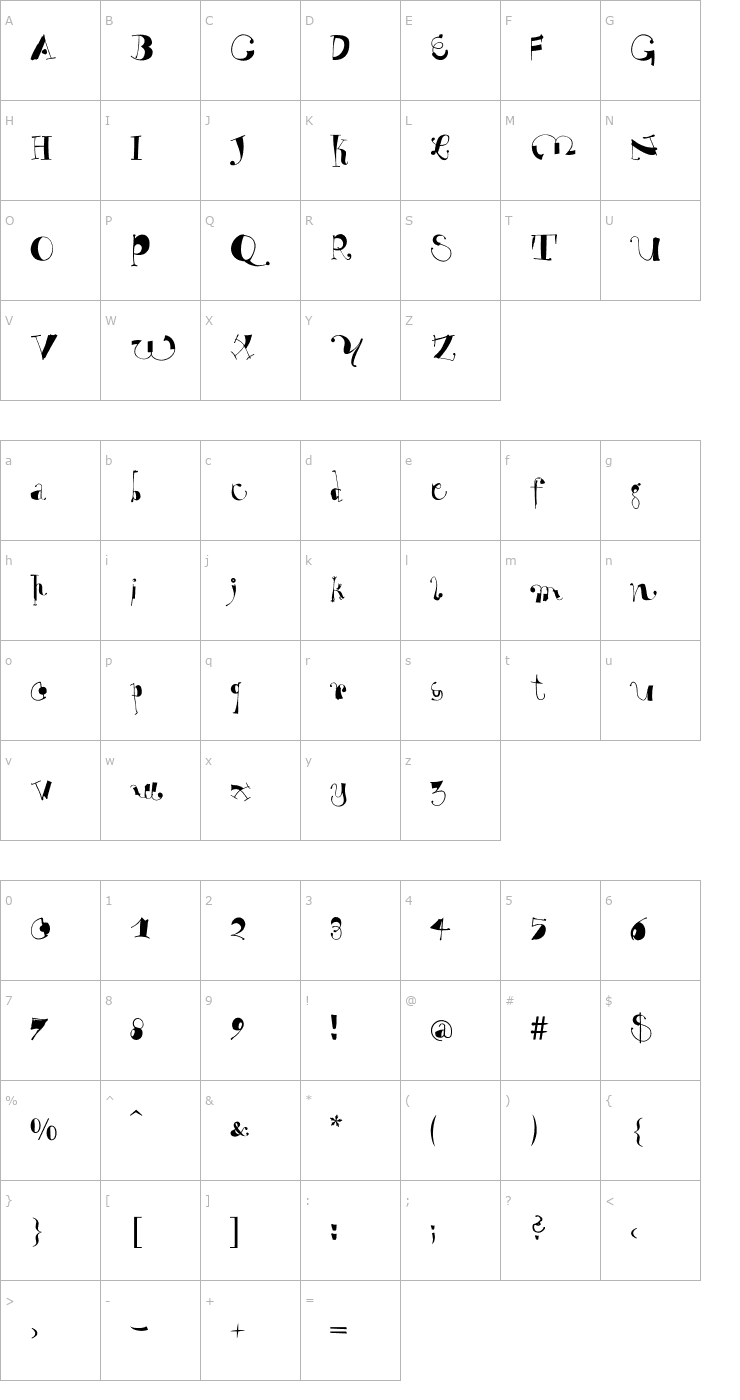 Character Map Why Not Font