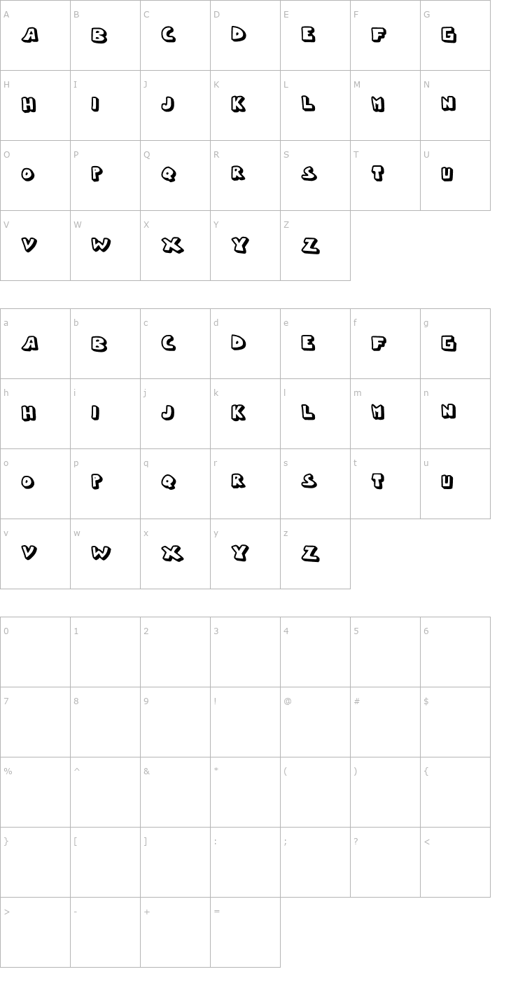 Character Map Whypo Font