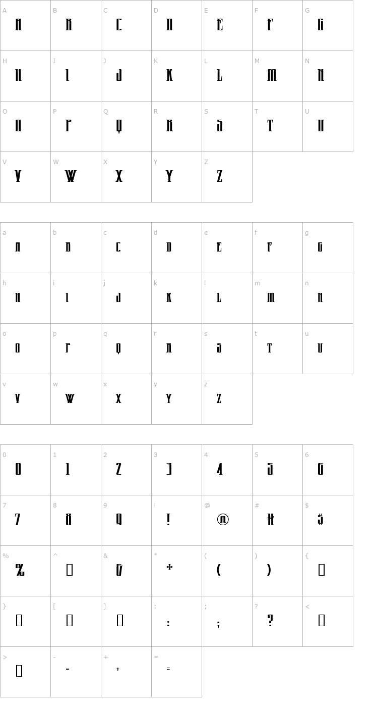 Character Map Wicked Queen Font