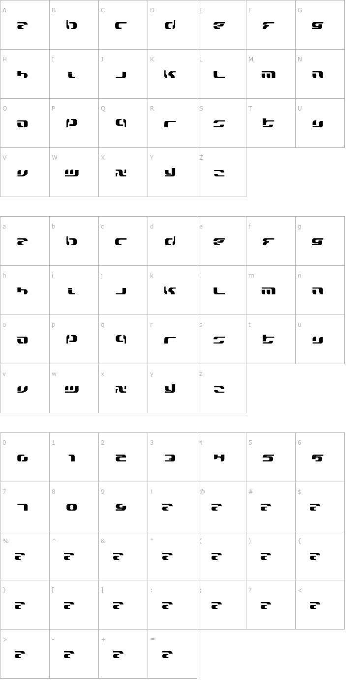 Character Map Widzeniea Font