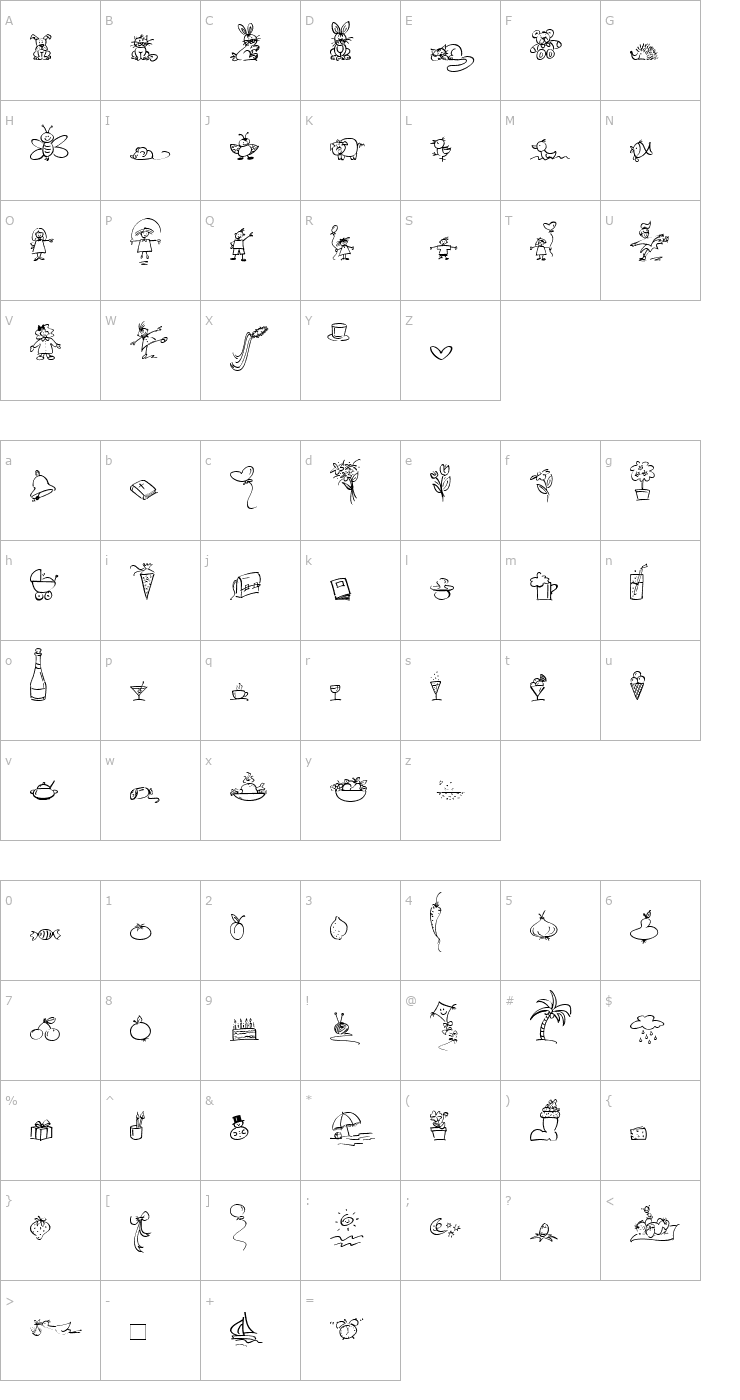 Character Map WiesbadenSwingDingbats Font
