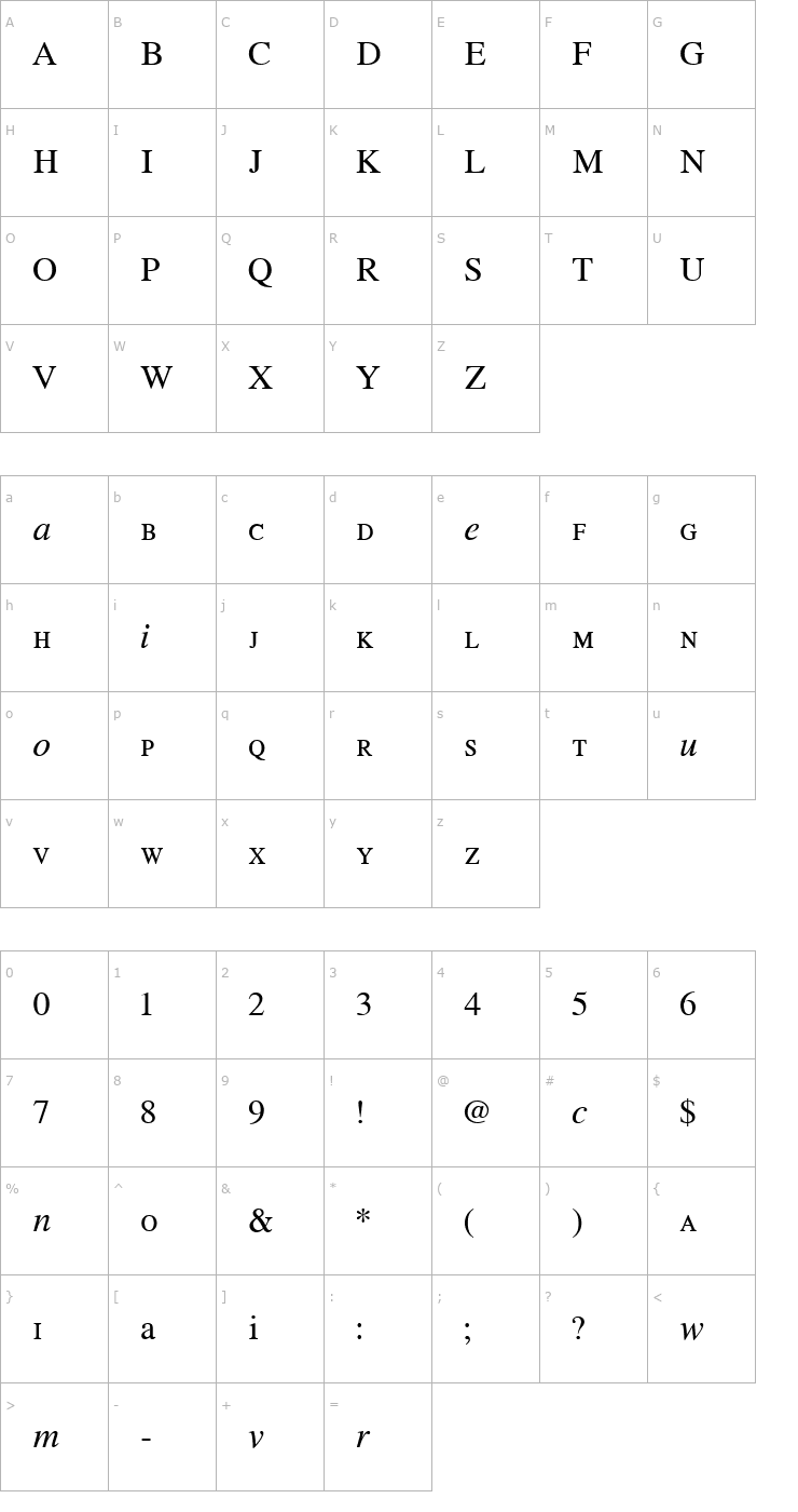 Character Map Will&Grace Font