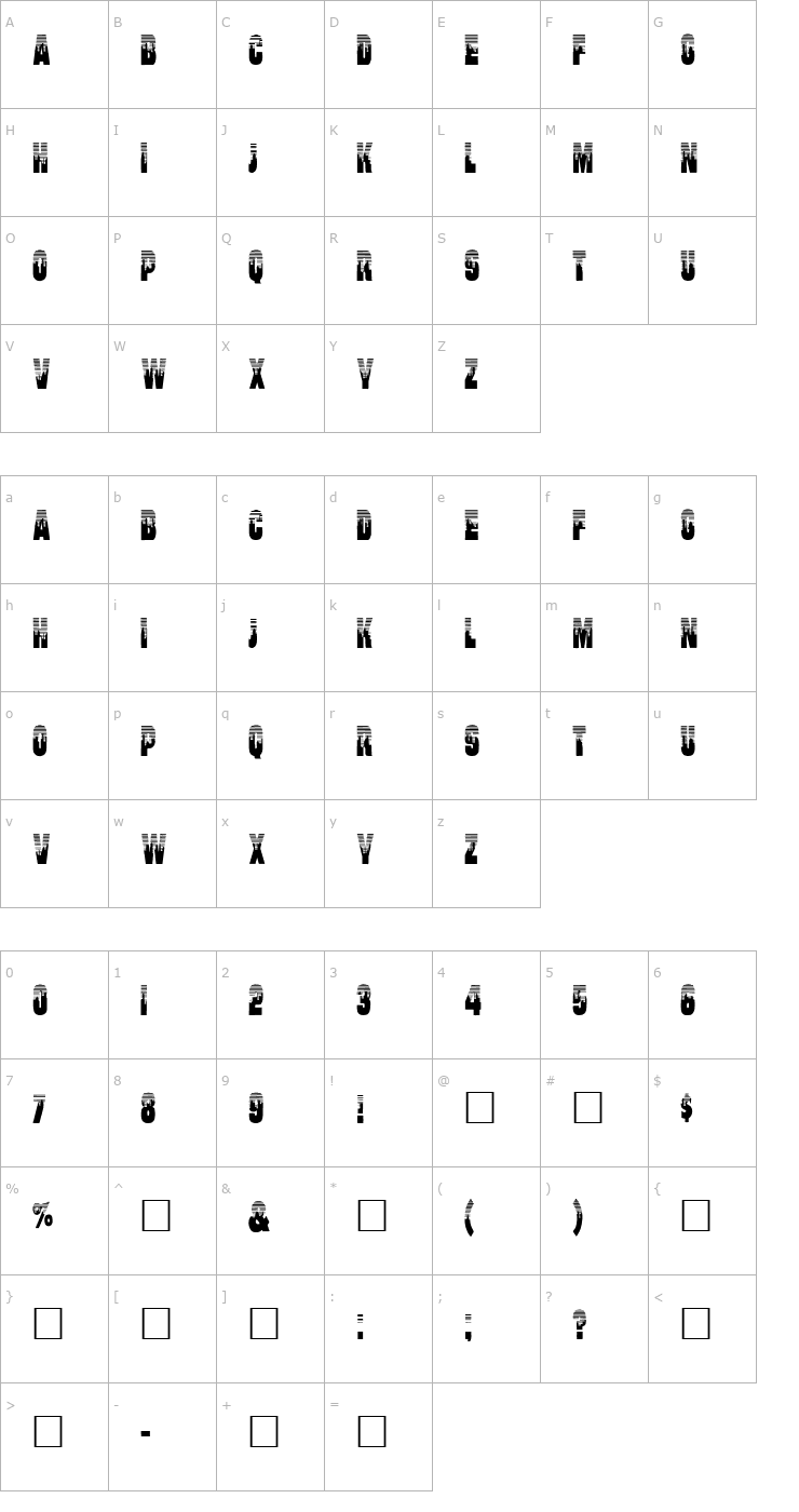 Character Map WILL Regular Font