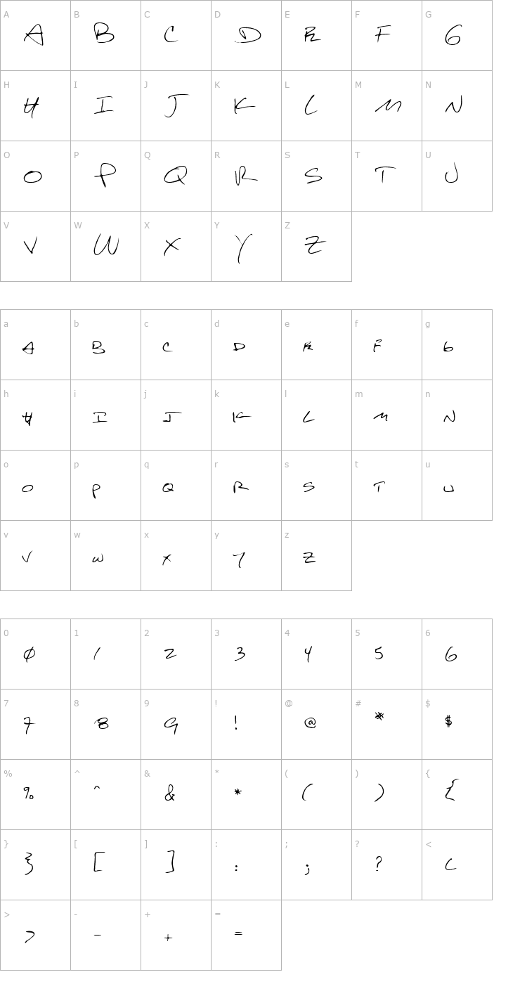 Character Map William Regular Font