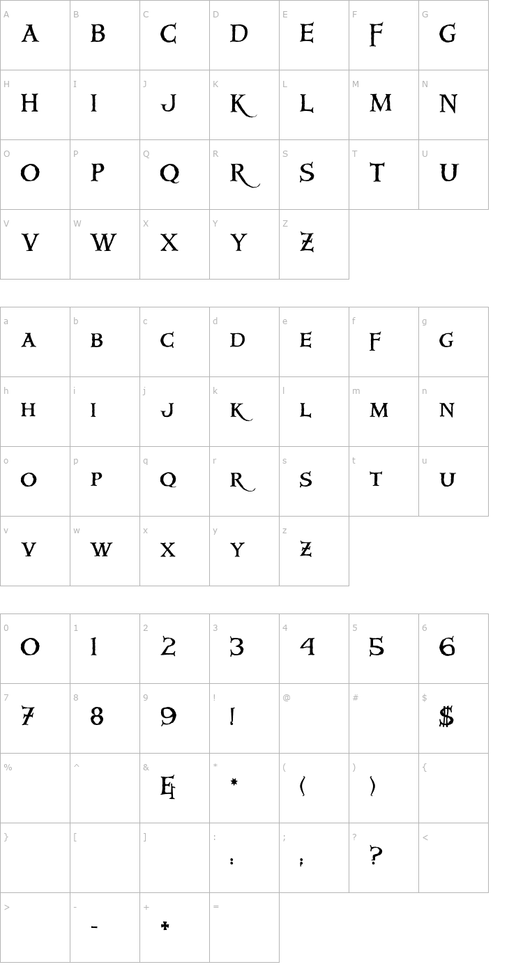 Character Map Windlass Font