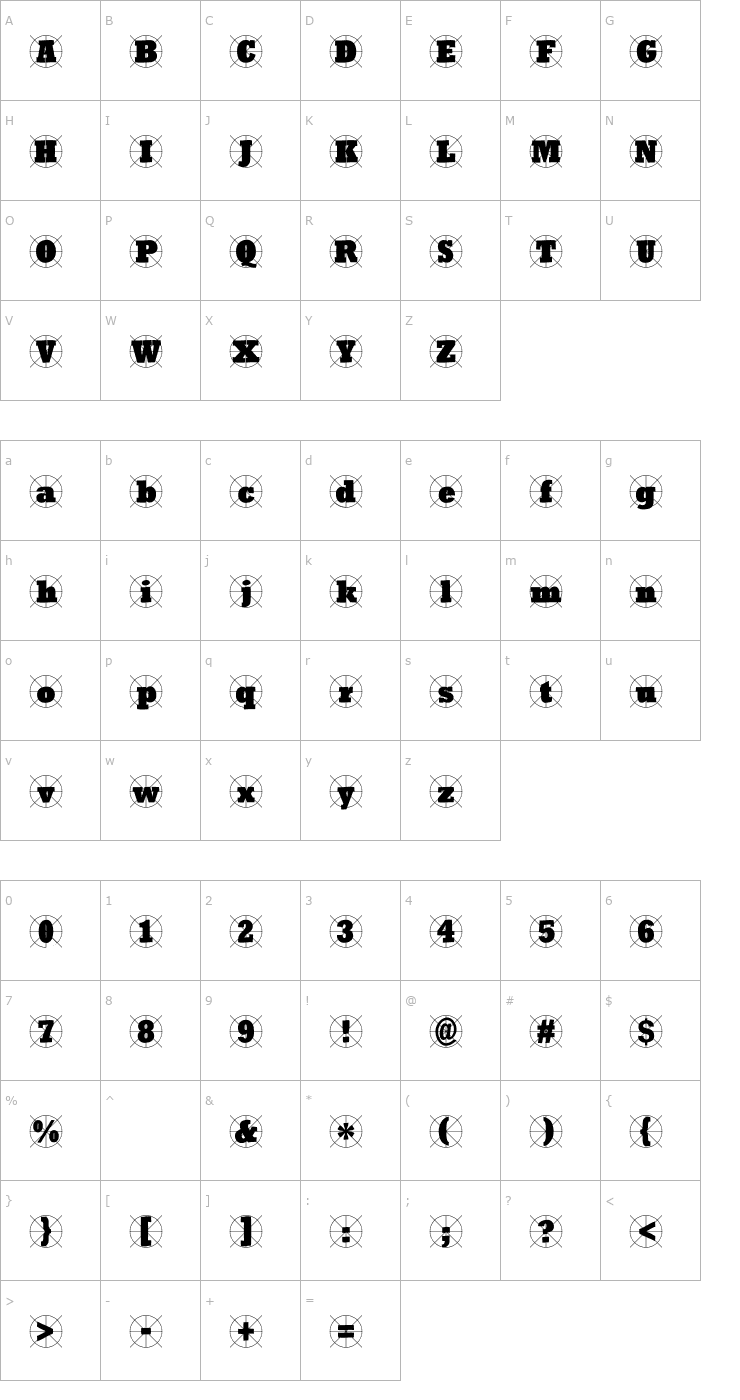 Character Map WindyCityCaps Font