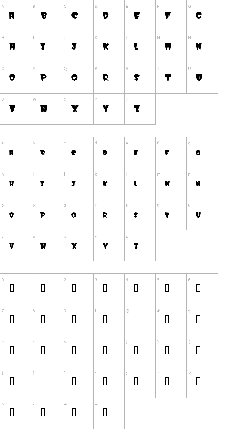 Character Map WinksFilled Font