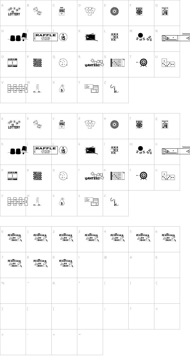 Character Map Winner take all JL Font