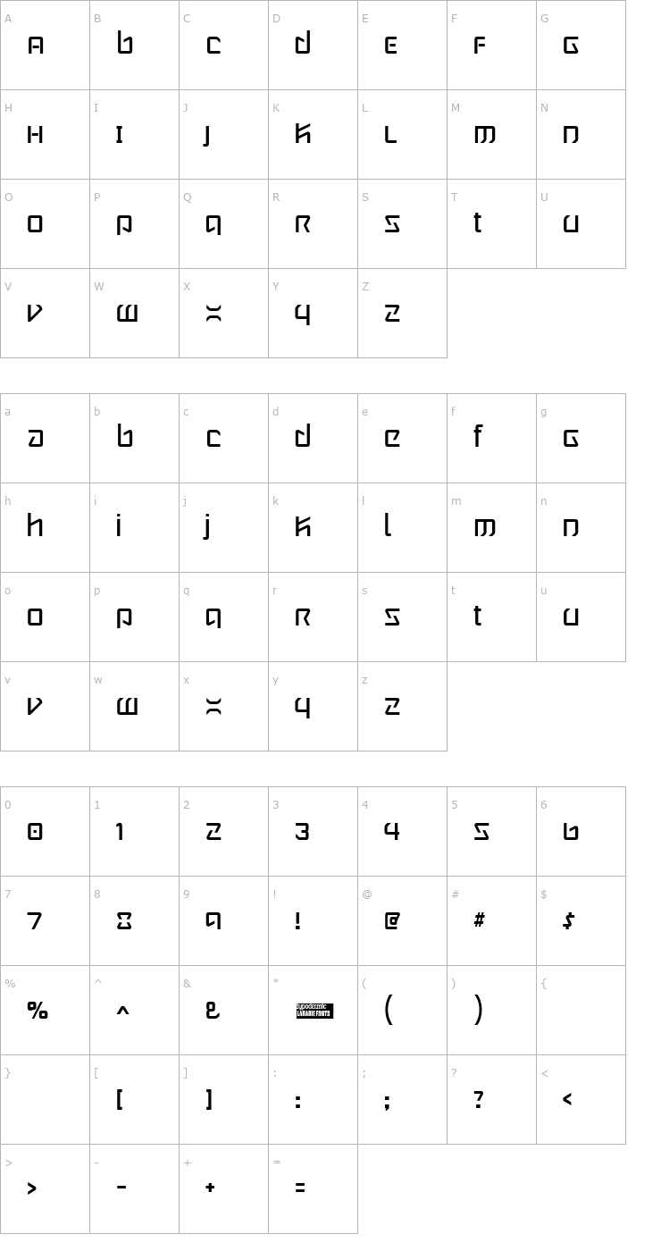 Character Map Wintermute Font