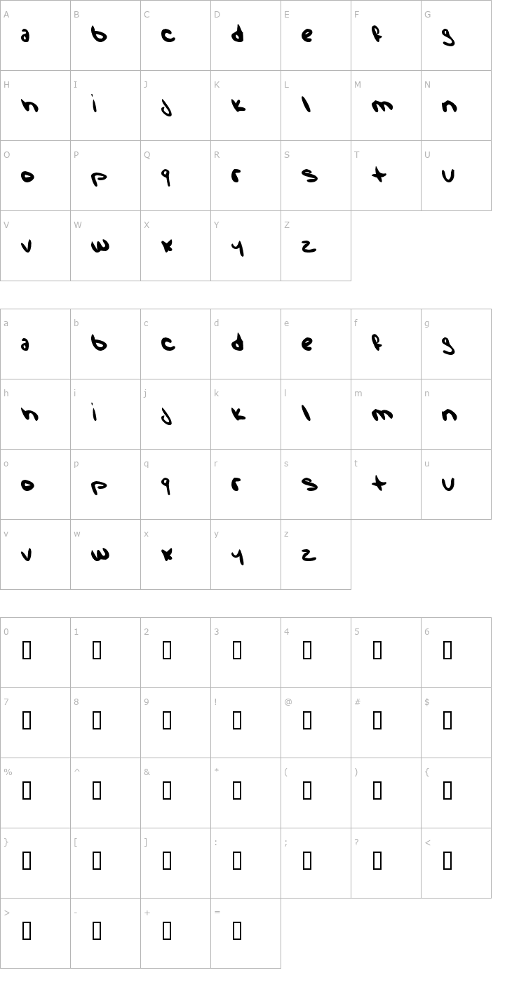 Character Map Wise Rabbit Says Font
