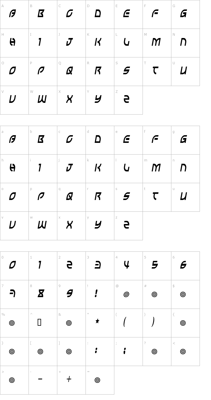 Character Map Wisecrack Font