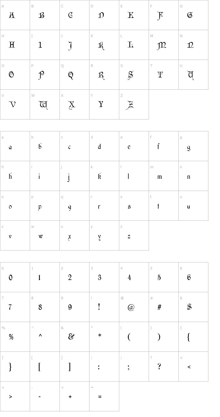 Character Map WishMF Font