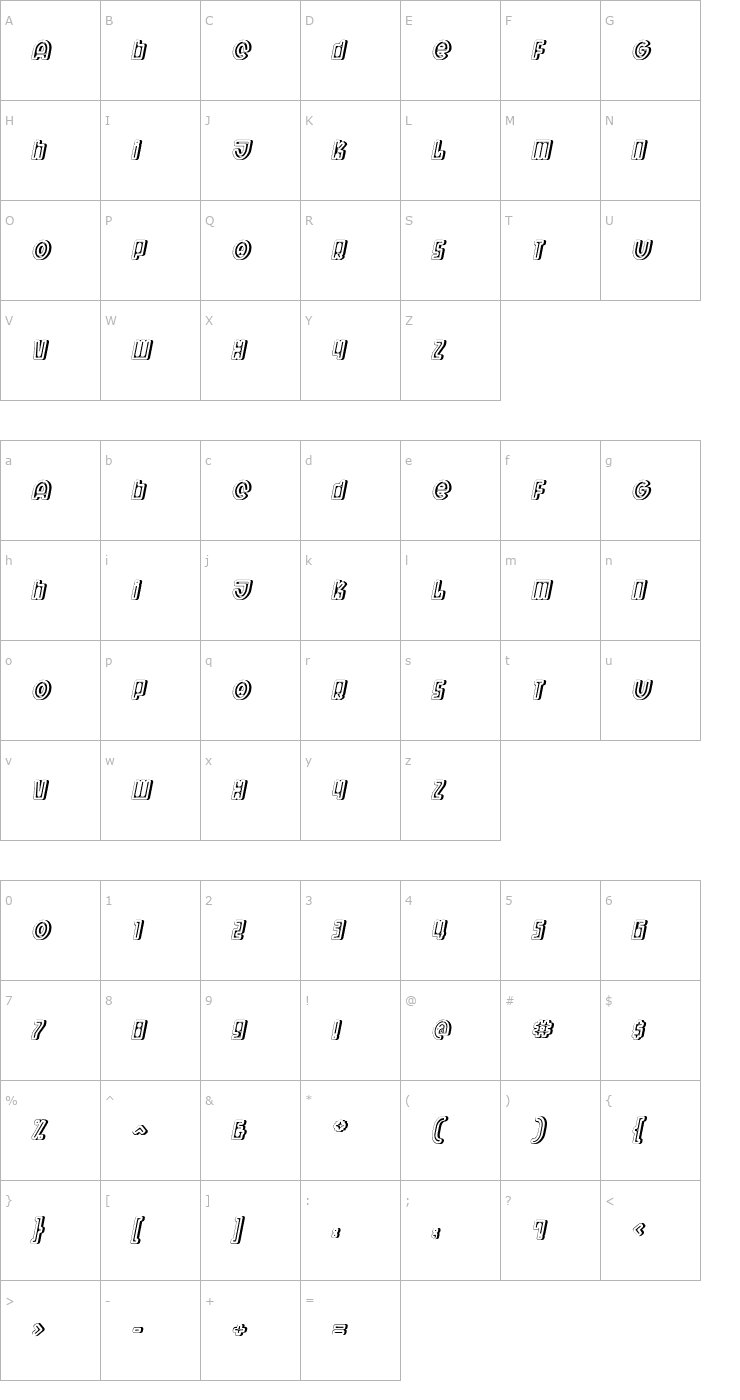 Character Map Wit Bold SolidOne Font