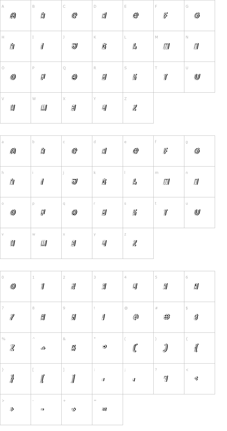 Character Map Wit Bold SolidTwo Font