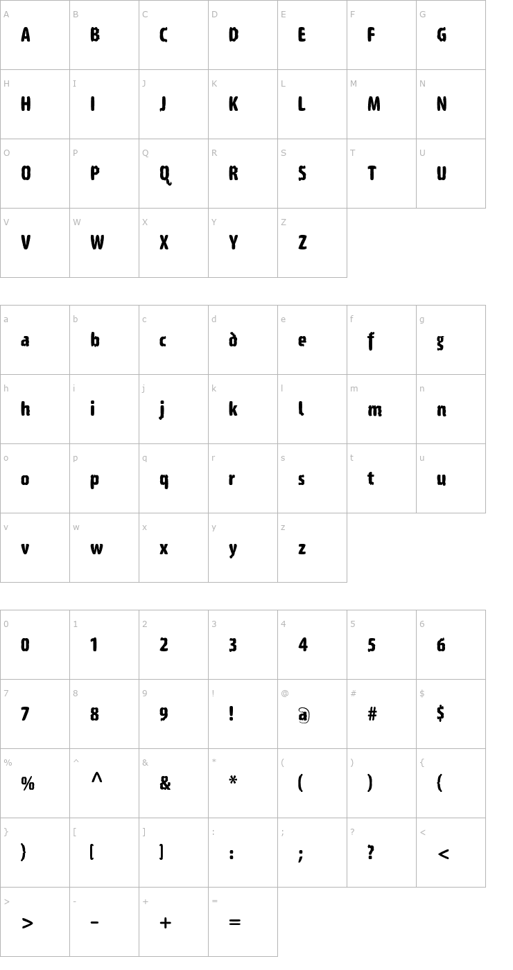 Character Map Witches Font