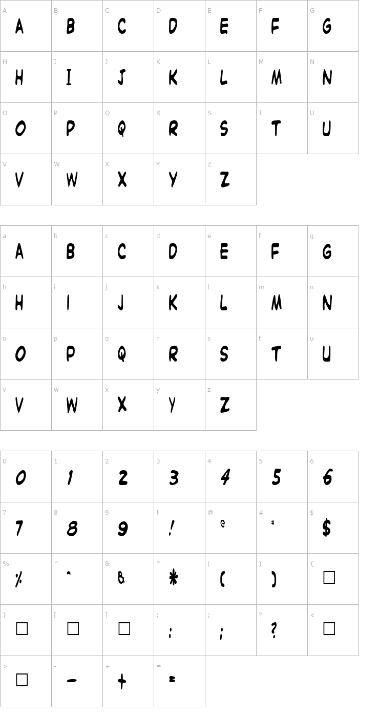 Character Map Witzworx Font
