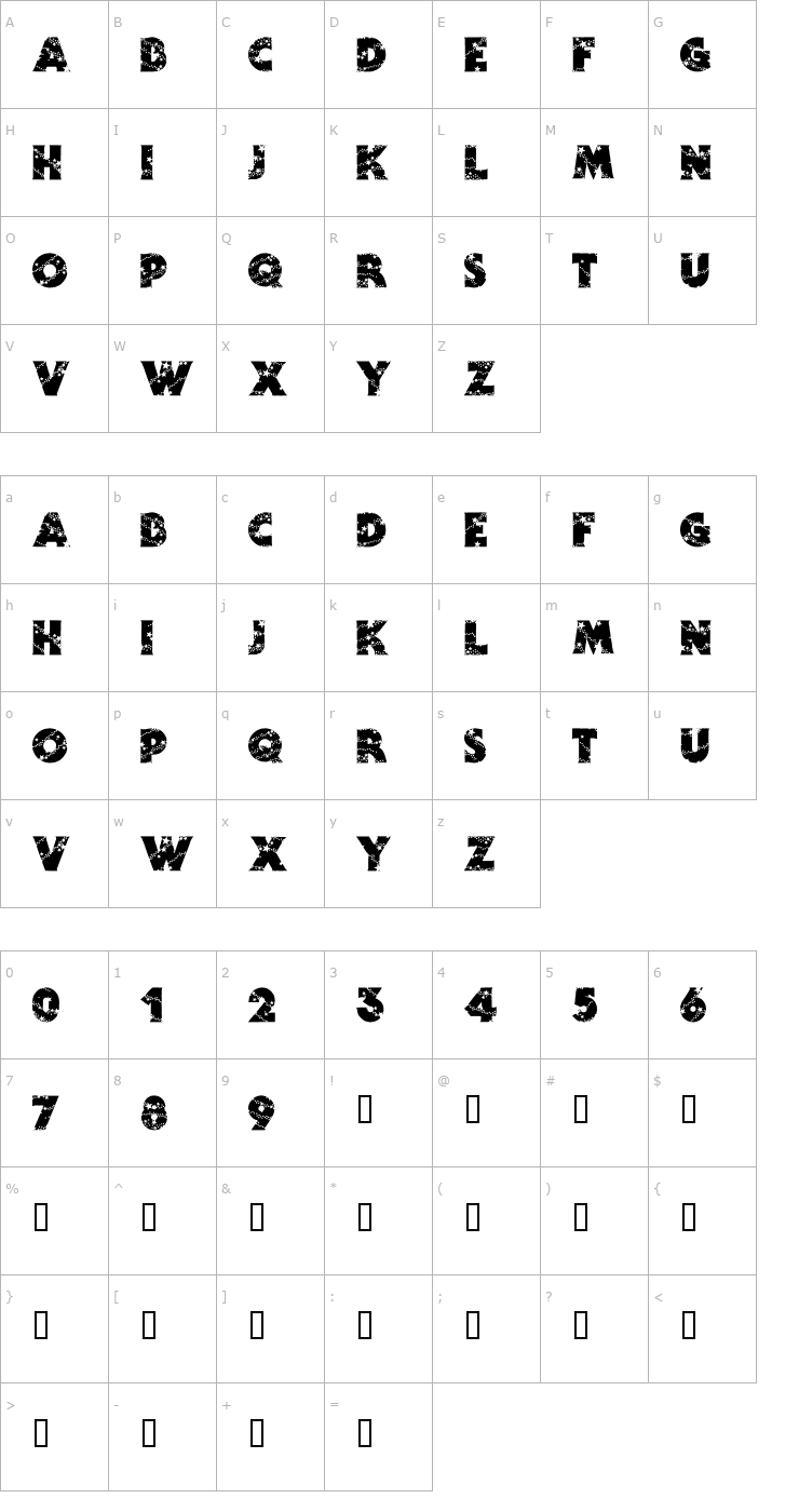 Character Map Wizardry Font