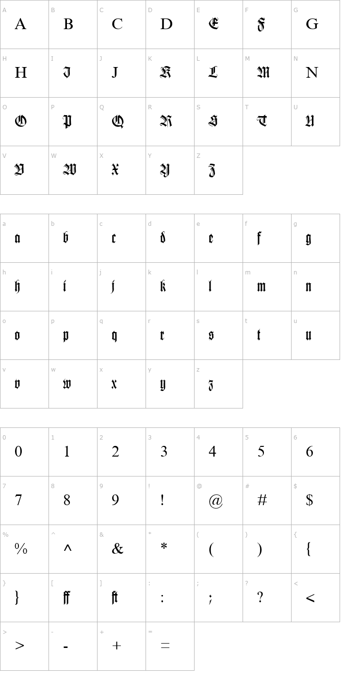 Character Map WKC Cyr Font