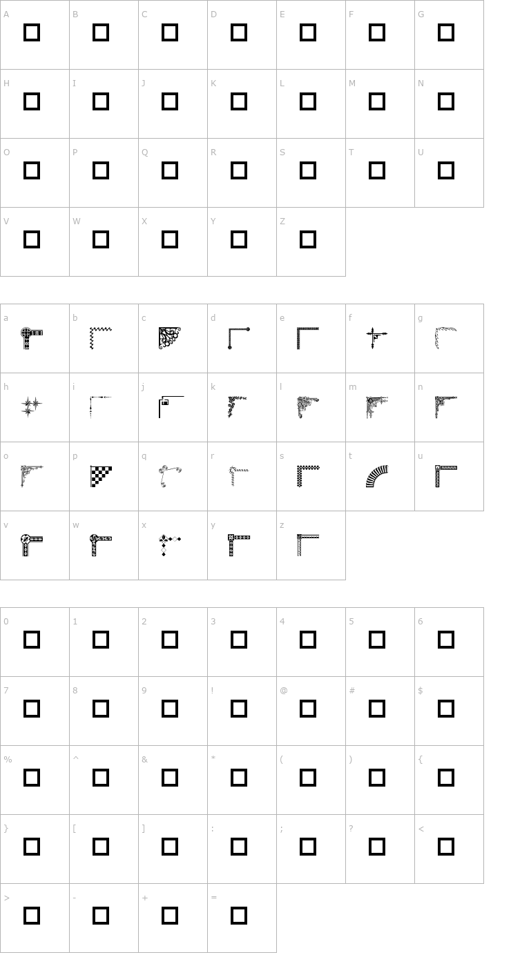 Character Map wmcorners2 Font