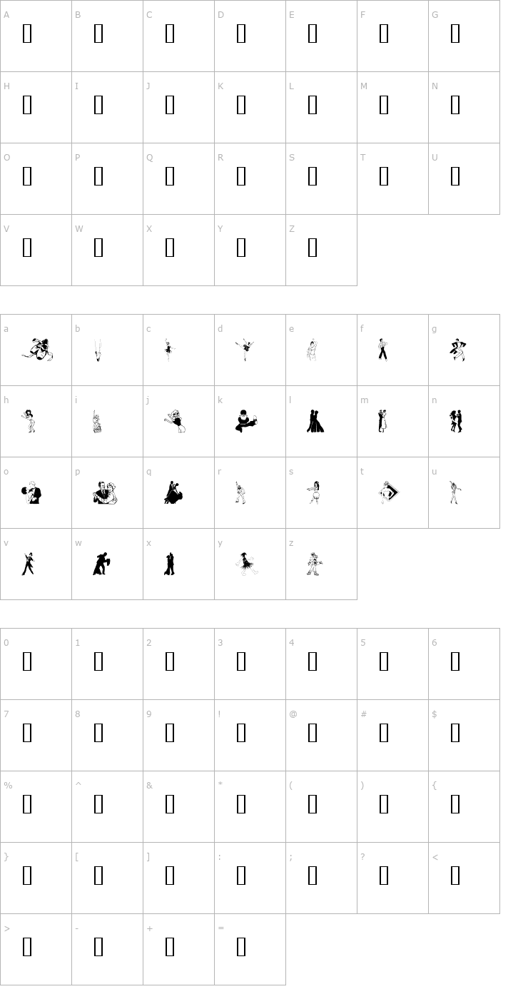 Character Map wmdance Font