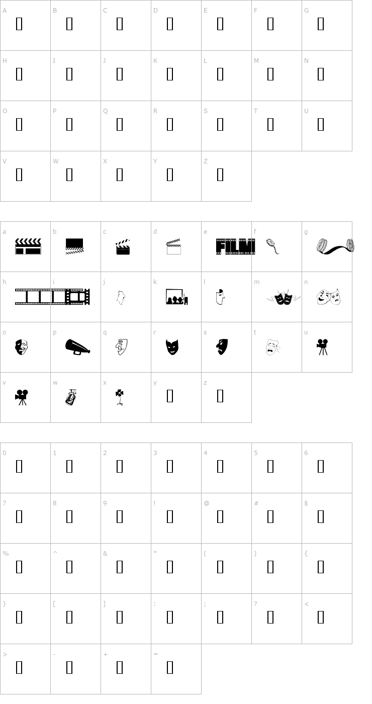Character Map wmdrama1 Font