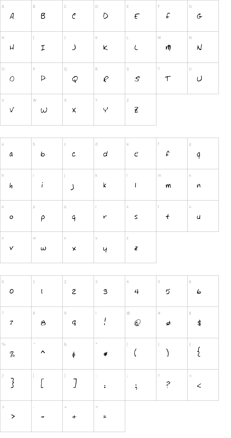 Character Map Wolf Regular Font