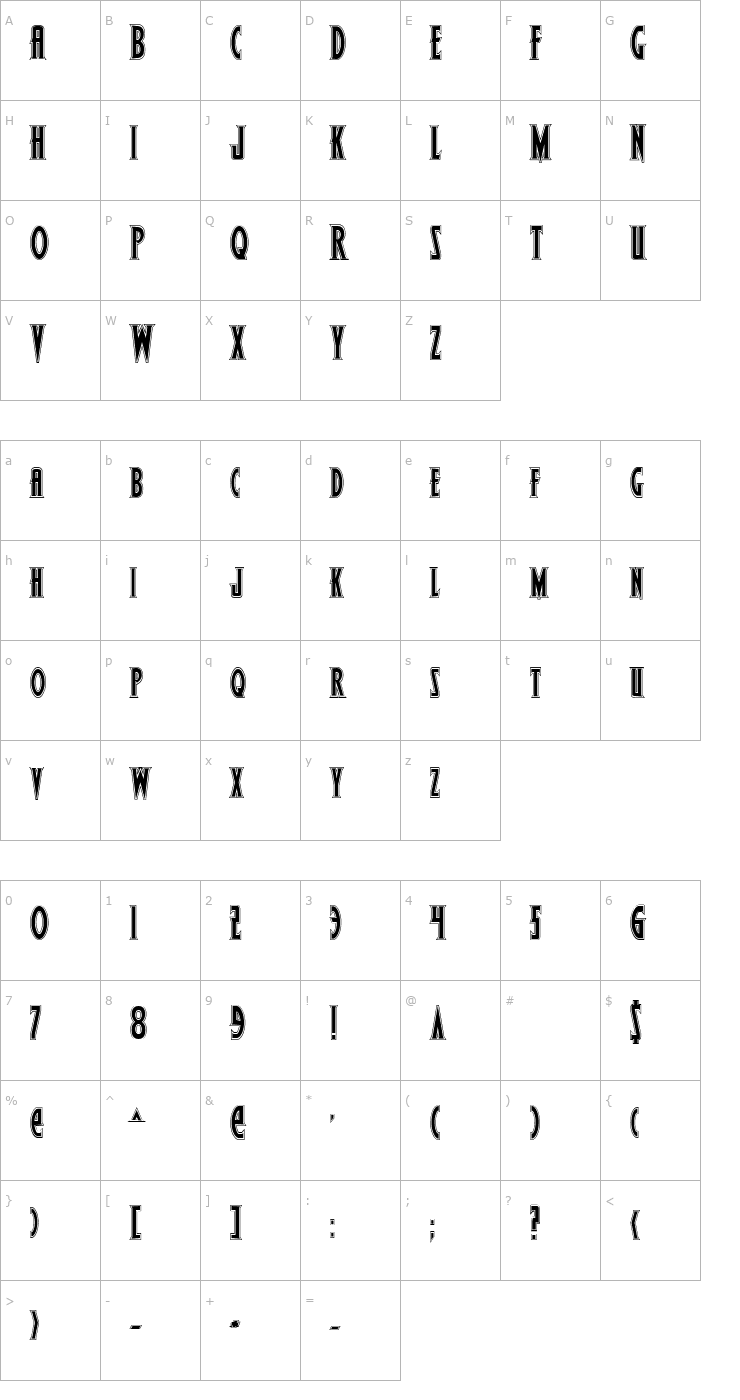 Character Map Wolf's Bane Pro Font