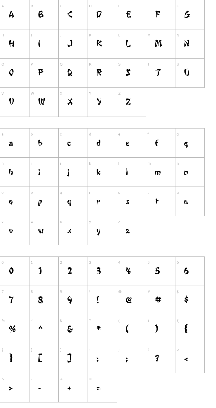 Character Map WontonICG Font